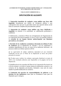 acuerdo para el buen gobierno de la Diputación de Alicante