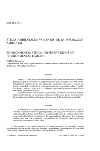 Éticas ambientales: variantes de la formación ambiental