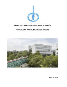 instituto nacional de cancerología programa anual de trabajo 2015