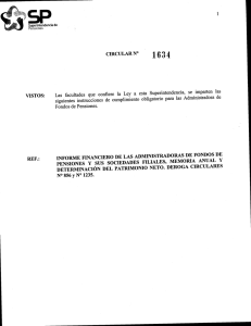 Circular N&deg; 1634 - Superintendencia de Pensiones