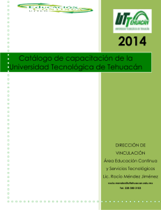 Catálogo de capacitación de la Universidad Tecnológica de Tehuacán