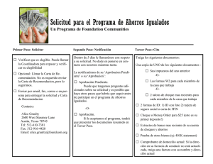 Solicitud para el Programa de Ahorros Igualados