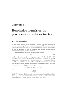 Resolución numérica de problemas de valores iniciales