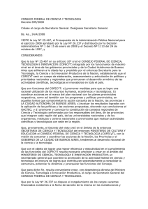 CONSEJO FEDERAL DE CIENCIA Y TECNOLOGIA Decreto 699
