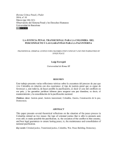 La justicia penal transicional para la Colombia del postconflicto y las