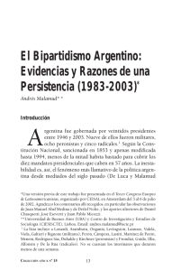 El bipartidismo argentino: Evidencias y razones de una persistencia