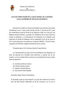 Entidad Local Autónoma DE VENTAS DE ZAFARRAYA 1 ACTA DE