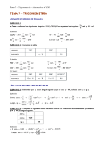 Trigonometría (con soluciones)