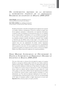 regímenes De excepción en Bolivia 2000-2010