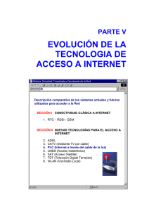 EVOLUCIÓN DE LA TECNOLOGIA DE ACCESO A INTERNET