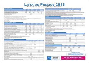 LISTA DE PRECIOS 2015 - Ayuntamiento de Madrid
