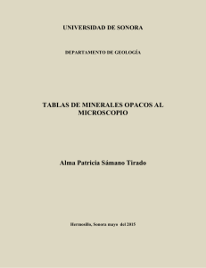 TABLAS DE MINERALES OPACOS AL MICROSCOPIO Alma