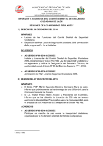 municipalidad provincial de jaen informes y acuerdos del comité