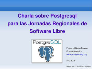Charla sobre Postgresql para las Jornadas Regionales de Software