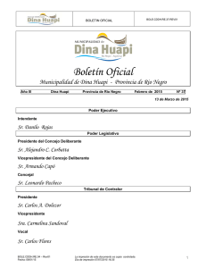 Boletín Oficial - Concejo Deliberante Dina Huapi