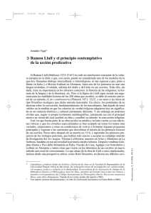 Ramon Llull y el principio contemplativo de la acción predicativa