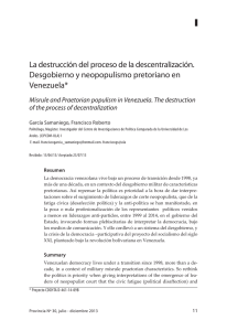 La destrucción del proceso de la descentralización