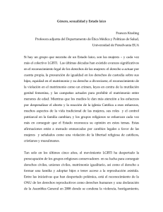 Género, sexualidad y Estado laico Frances Kissling Profesora
