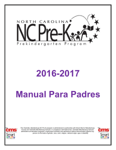 HANDBOOK - NC PreK (Spanish) 2016-2017