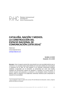 cataluña, nación y medios. la construcción del espacio nacional de
