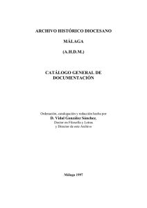 Catálogo General del Archivo del Diocesano de Málaga
