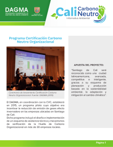 No.1. Programa Certificación Carbono Neutro Organizacional