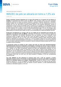 IMACEC de julio se ubicaría en torno a 1,5% a/a