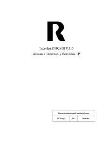 interfaz DOCSIS V.1.1 – Acceso a Internet