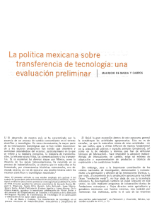 La política mexicana :sobre transferencia de tecnología