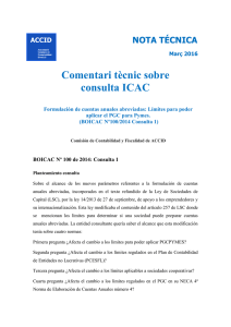 Comentari tècnic sobre consulta ICAC