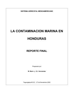 LA CONTAMINACION MARINA EN HONDURAS