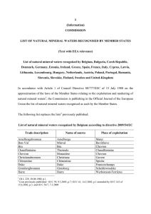 List of natural - Camara Oficial Minera de Galicia