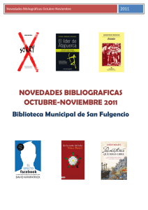 Novedades bibliográficas – Octubre 2011