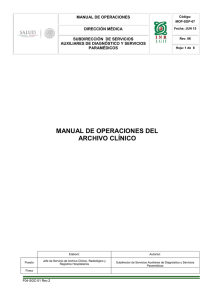 MOP-SDP-07 Manual de Operaciones del Archivo Cl&iacute;nico