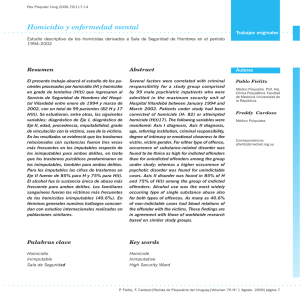 Homicidio y enfermedad mental - Sociedad de Psiquiatría del Uruguay