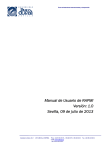 Manual de Usuario de RAPMI Versión: 1.0 Sevilla, 09 de julio de 2013