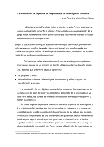 La formulaci&oacute;n de objetivos en los proyectos de investigaci&oacute;n