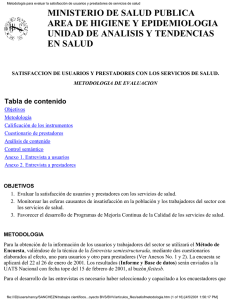 Metodología para evaluar la satisfacción de usuarios y prestadores