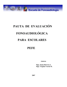 pauta de evaluación fonoaudiológica para escolares pefe