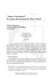 “amar a los pobres” el núcleo del carisma de Mary Ward