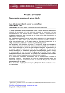 Programa provisional1 Comunicaciones categoría universitaria