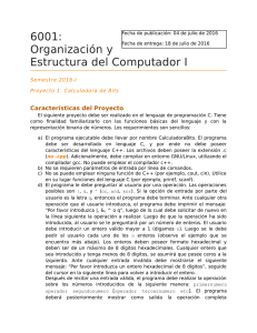 Proyecto 1 de Organización y Estructura del Computador I