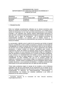 econometria ii - Universidad del Cauca