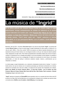 NOTA DE PRENSA _ La música de Ingrid