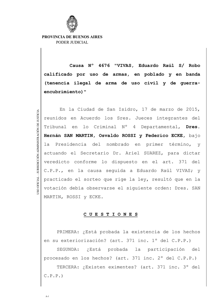 Ver sentencia - Poder Judicial de la Provincia de Buenos Aires