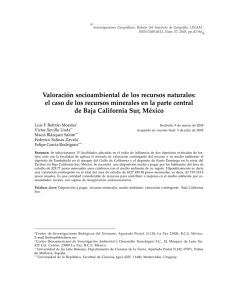 Valoración socioambiental de los recursos naturales: el caso de los