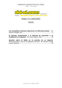DERECHO DEPORTIVO EN LÈNEA Boletín nº 4 (2004