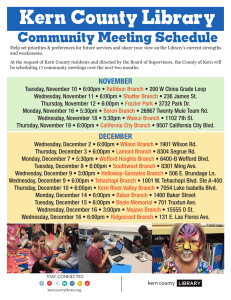 Community Meeting Schedule