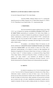 Habeas corpus presentado en SALTA.