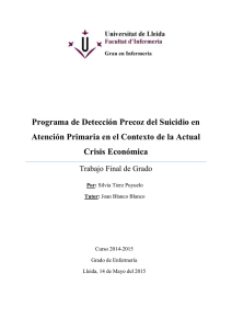 Programa de Detección Precoz del Suicidio en Atención Primaria en